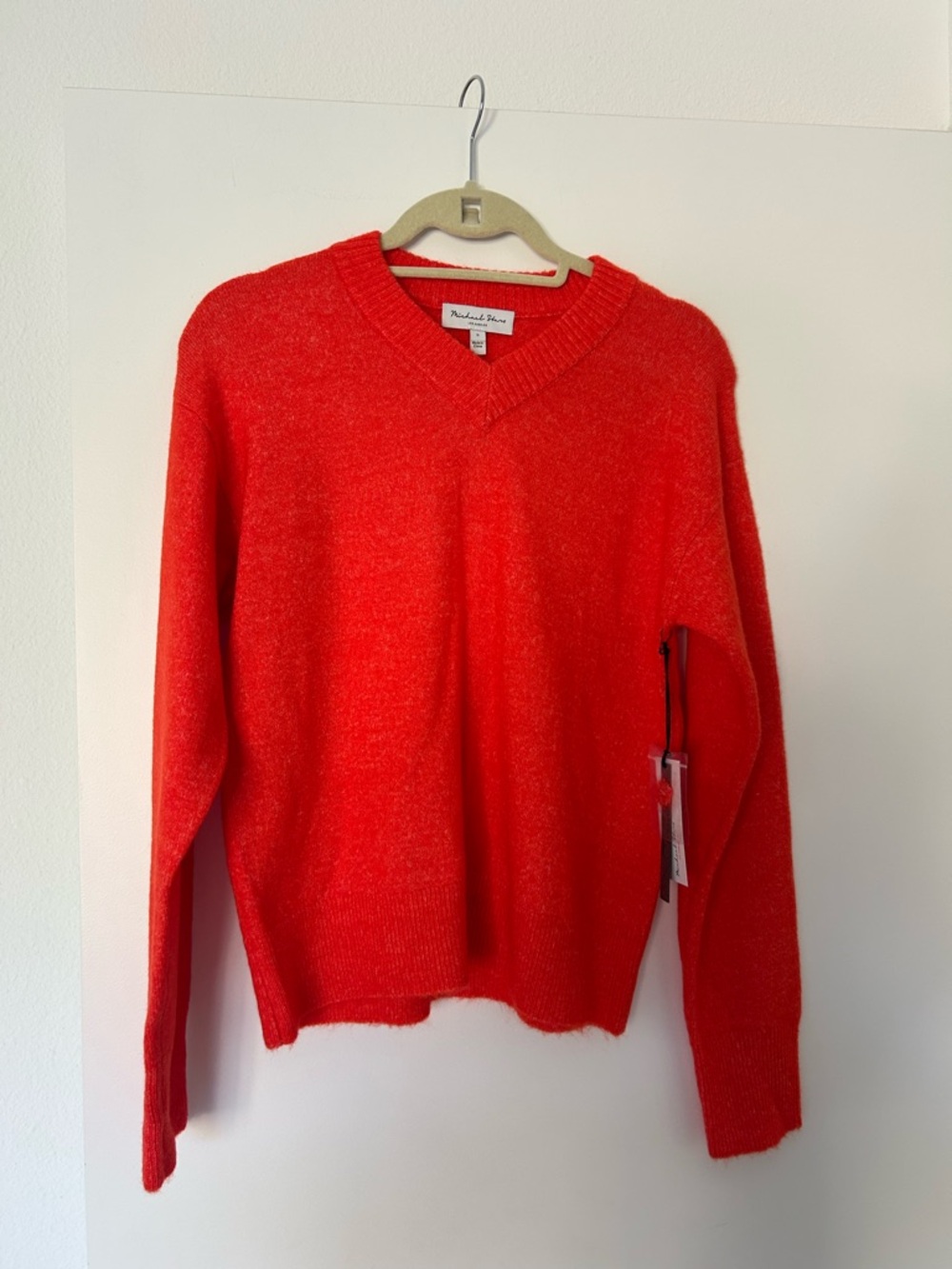 Michael Stars Ladies V-Neck Sweater in Orange small NWT